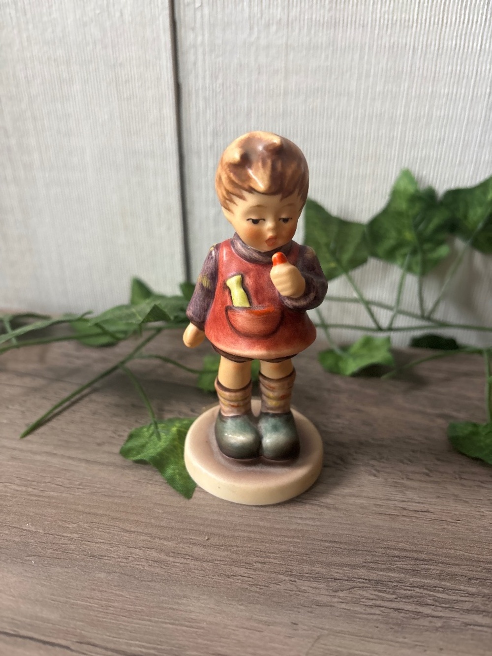 Vintage Little boy eating a popsicle little figurine